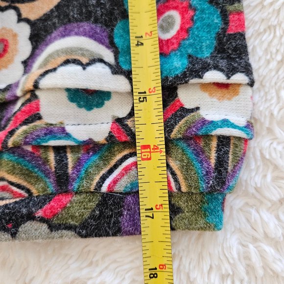 XL Grey with Floral Pattern Sweater Dress EUC Knee Length - Picture 11 of 12